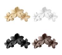 Bojueshaw 4pcs Flower Hair Clips,Strong Hold Large Claws Clips,Elegant Hair Clips,Non-Slip Matte Hawaiian Flower Claw Clips for Thick Thin Hair