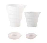 Bojueshaw 4PCS Liquid Measuring Cups,Foldable Long Spout Measuring Jug,Laundry Detergent Dispenser for Baking Lab Kitchen Room