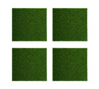 Bojueshaw 4pcs Mini Artificial Grass Mats,15x15cm Realistic Faux Turf Squares for Dolls House Modelling,Toy Farm Carpet Decoration