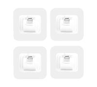 Bojueshaw 4pcs No-Drill Curtain Rod Brackets,Self-AdhesiveAdjustable Hooks,ABS Wall Mounts for Home Bathroom Kitchen(White)