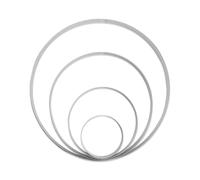 Bojueshaw 4pcs Perforated Baking Ring Set,Stainless Steel Pastry Molds,Round Biscuit Cutters for Tarts,Crumpets & Desserts(6/10/15/20CM)