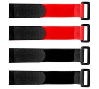 Bojueshaw 4pcs Rooster Collar,No-Crow Chickens Collar,Anti Noise Nylon Neck Belt,Adjustable Cock Collar for Pet Chickens(Black,Red)