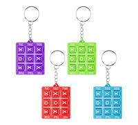 Bojueshaw 4pcs Tic Tac Toe Keychain,Portable Mini Game Keyrings for Kids Ages 8-12,Backpack Charms,Fun Party Favors & Travel Games