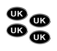 Bojueshaw 4pcs UK Oval Car Stickers,3D Silicone Sticker,Weatherproof Country Identification Markers for Cars Motorcycles Window Bike Trucks
