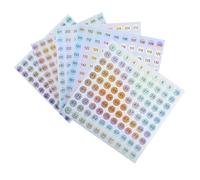 Bojueshaw 5 Sheets Round Number Stickers(Number 1-500),Self-Adhesive Laser Coding Labels for DIY Nail Art Lipstick Inventory Organizing(0.4 Inch)