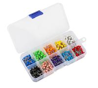Bojueshaw 500pcs Round Head Tacks,Map Push Pins,Map Pins with Coloured Heads,Drawing Pins with Steel Points,for Maps,Cork Boards,Fixed Photos