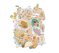 Bojueshaw 50pcs Cute Capybara Stickers Pack,Unique Waterproof Guinea Pig Stickers for Kids,Laptop,Skateboard,Phone,Notebook