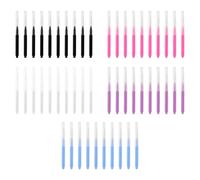 Bojueshaw 50PCS Micro Eyebrow Brushes with Caps,Portable 5 Color Spoolie Brushes for Brow Lamination & Eyelash Extensions