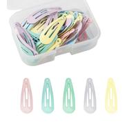 Bojueshaw 50pcs Mini Snap Hair Clips,3cm Macaron Color Metal Hairpins,Cute Hairs Accessories for Baby Girls & Fine Hair