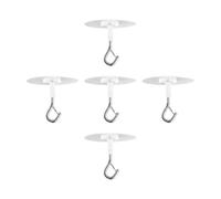 Bojueshaw 5Pcs Ceiling Hooks,Heavy Duty White Adhesive Hooks,No Drill for Hanging Plantsm,Bird Feeders,Lanterns,Wind Chimes,and Outdoor Decoration