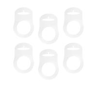 Bojueshaw 6-Pack Silicone Pacifier Clip Adapters,Universal Button-Style Dummy Holders for MAM Rings Baby Boys & Girls(White)
