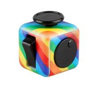 Bojueshaw 6-Sided Stress Relief Sensory Toy for Anxiety,ADHD,Focus,Portable Finger Cube Toy for Office,Classroom,and Home(Rainbow)
