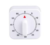 Bojueshaw 60-Minute Mechanical Kitchen Timer,White Wind Up Mechanical Timers,Battery-Free Square Egg Timer for Cooking,Baking,Exercise & Study