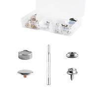 Bojueshaw 62Pcs Brass Canvas Snap Fastener Kit with 10mm Screws,Press Stud Button for DIY Leather,Canvas,Fabric,Marine