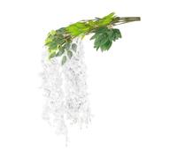 Bojueshaw 6pcs Artificial Wisteria Garland,3.6ft Long Wisteria Vine with Leaves,Realistic Hanging Flowers for Wedding,Home,Ceiling,Arch & Wall Decorations(White)