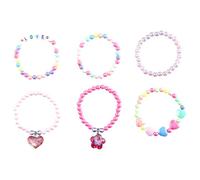 Bojueshaw 6pcs Colorful Kids Bracelet,Cute Beaded Bracelets,Girls Beaded Friendship Bracelets for Kids Girls Party Favors