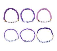 Bojueshaw 6pcs Music-Inspired Beaded Bracelets,Purple Soft Pottery Bracelets,Olivia Merch Concert Outfits Accessories for Fans Gift,Girls Women Teenager