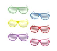 Bojueshaw 6pcs Neon Shutter Shades Glasses,80s Party Glasses,Retro Disco Sunglasses for Costume Parties, Photo Booth Props & Festival Accessories