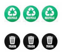 Bojueshaw 6pcs Recycling Stickers,Waterproof Bin Stickers,Recycle and Trash Logo Stickers,for Indoor & Outdoor Home Kitchen Office