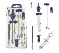 Bojueshaw 7pcs Professional Compass Set,Metal Geometry Tools,Math Drafting Dividers with Storage Case,for School Engineer Woodworking