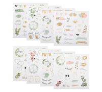 Bojueshaw 8 Sheets Wedding Scrapbook Stickers,Vintage Decorative Stickers for Bride Gift Journal,Honeymoon Diary,DIY Card Making,Photo Albums