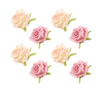 Bojueshaw 8PCS Artificial Rose Cake Toppers,Elegant Flower Cupcake Decorations for Wedding,Valentine's Day,Party,Girls Birthday