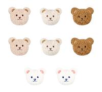 Bojueshaw 8pcs Bear Iron on Patches,Cartoon Patch Appliques,DIY Sew on Patches,Bear Embroidery Patch for Clothing Backpacks Jeans T-Shirt Caps