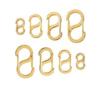 Bojueshaw 8PCS Stainless Steel S-Clasp,Vacuum Plated 8-Shape Lobster Clasp for DIY Jewelry, Bracelet & Necklace Connector(Gold)