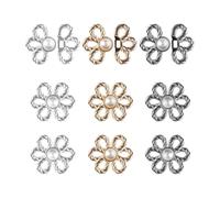 Bojueshaw 9pcs Floral Waist Tightener Clip,Adjustable No-Sew Jeans Button Reducers for Pants,Skirts & Sleeves