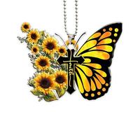 Bojueshaw Butterfly Hanging Pendant,Glitter 2D Butterfly Acrylic Car Charm,Elegant Gift for Mother's Day,Weddings & Home Decor(Blue)