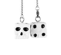 Bojueshaw Car Dice Hanging Ornament,Creative Adjustable Rearview Mirror Decor,Fun Driving Accessory for Men Women(Skull Dice)