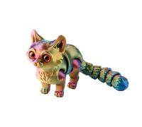 Bojueshaw Cat 3D Model,Flexible 3D Printed Stress Relief Toy,Cats Fidget Toys Decor for Home,Office,Classroom(Green&Blue)