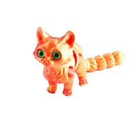 Bojueshaw Cat 3D Model,Flexible 3D Printed Stress Relief Toy,Cats Fidget Toys Decor for Home,Office,Classroom(Red)