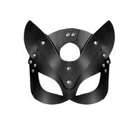 Bojueshaw Cat Women Leather Mask,Half Face Masquerade Eyemask for Halloween,Cosplay,Venetian Carnival,Mardi Gras,and Party Costume Accessories