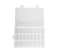 Bojueshaw Clear 24-Grid Storage Box,Plastic Organiser with Removable Dividers for Jewellery, Beads, Tools, Sewing Supplies and DIY Parts