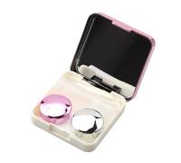 Bojueshaw Contact Lens Case with Mirror,Portable Leakproof Lens Container with Tweezers,Invisible Mirror Box for Home Travel(Rose Red)