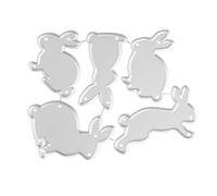 Bojueshaw Easter Bunny Die Cutting Mold,Metal Cartoon Rabbits Dies Cut Stencils,Rabbit Background Die Cuts for Card Making Embossing Photo DIY Scrapbook