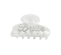Bojueshaw Elegant Bride Hair Claw Clip,Bridal Rhinestone Banana Hair Claw,Wedding Bachelorette Party & Hen Do Accessories for Women and Girls(White)