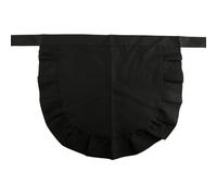 Bojueshaw Frilly Waist Apron,Adjustable Kitchen Half Apron with Tie Straps,Maid Doll Dress for Cooking,Baking,BBQ,Parties,Cosplay(Black)