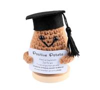 Bojueshaw Funny Graduation Potato,Cute Knitted Emotional Support Toy with Inspirational Card,Luck Gifts for Friends Family Partner(Stlye A)