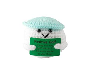Bojueshaw Handmade Positive Golf Ball Crochet,Funny Emotional Support Gift for Golfer,Unique Golf Toy for Christmas,Birthday,Graduation