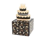 Bojueshaw Happy Birthday Money Box,Surprise Money Gift Box for Cash Gift,Surprise Funny Gifts for Her Him(Black)