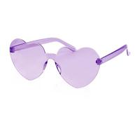 Bojueshaw Heart Shape Sunglasses - Multicolor Rimless Heart-shaped One Piece Glasses,Love Heart Shaped Glasse for Summer Party Costumes Cosplay(Purple)