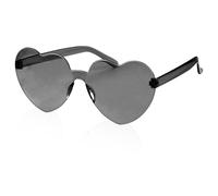 Bojueshaw Heart Shape Sunglasses - Multicolor Rimless Heart-shaped One Piece Glasses,Love Heart Shaped Glasse for Summer Party Costumes Cosplay(Black)