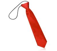 Bojueshaw Kids Elastic Neck Tie,Adjustable Pre-Tied Tie,One Size Elasticated Satin Plain,Solid Color Ties for Birthday Party, Wedding Graduation School Uniforms(Red)