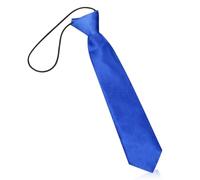 Bojueshaw Kids Elastic Neck Tie,Adjustable Pre-Tied Tie,One Size Elasticated Satin Plain,Solid Color Ties for Birthday Party, Wedding Graduation School Uniforms(Blue)