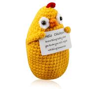 Bojueshaw Mini Cute Positive Chick,Funny Positive Crochet Gift,Emotional Support Gifts,Knitted Positive Chick Doll for Birthday Friends Party Kids Adults Friend