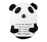Bojueshaw Mini Cute Positive Panda,Funny Positive Crochet Gift,Emotional Support Gifts,Knitted Positive Panda Doll for Birthday Friends Party Kids Adults Friend