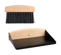 Bojueshaw Mini Dustpan and Brush Set,Portable Mini Broom,Wooden Mini Dust Pan Brush,Crumb Sweeper,Broom for Family Kitchen Cleaning Tabletop(Black)