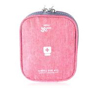 Bojueshaw Mini Medicine Storage Bag,Portable Empty First Aid Kit,Multifunctional Medical Bag,Suitable for Outdoor Camping and Hiking,Portable Storage in Car(Dark red)